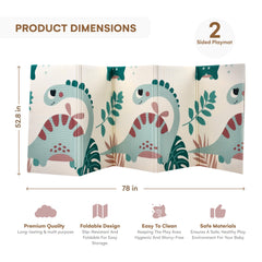 CHILDLIKE BEHAVIOR Baby Play Mat orange and green dinos sparks visual interest during tummy time.