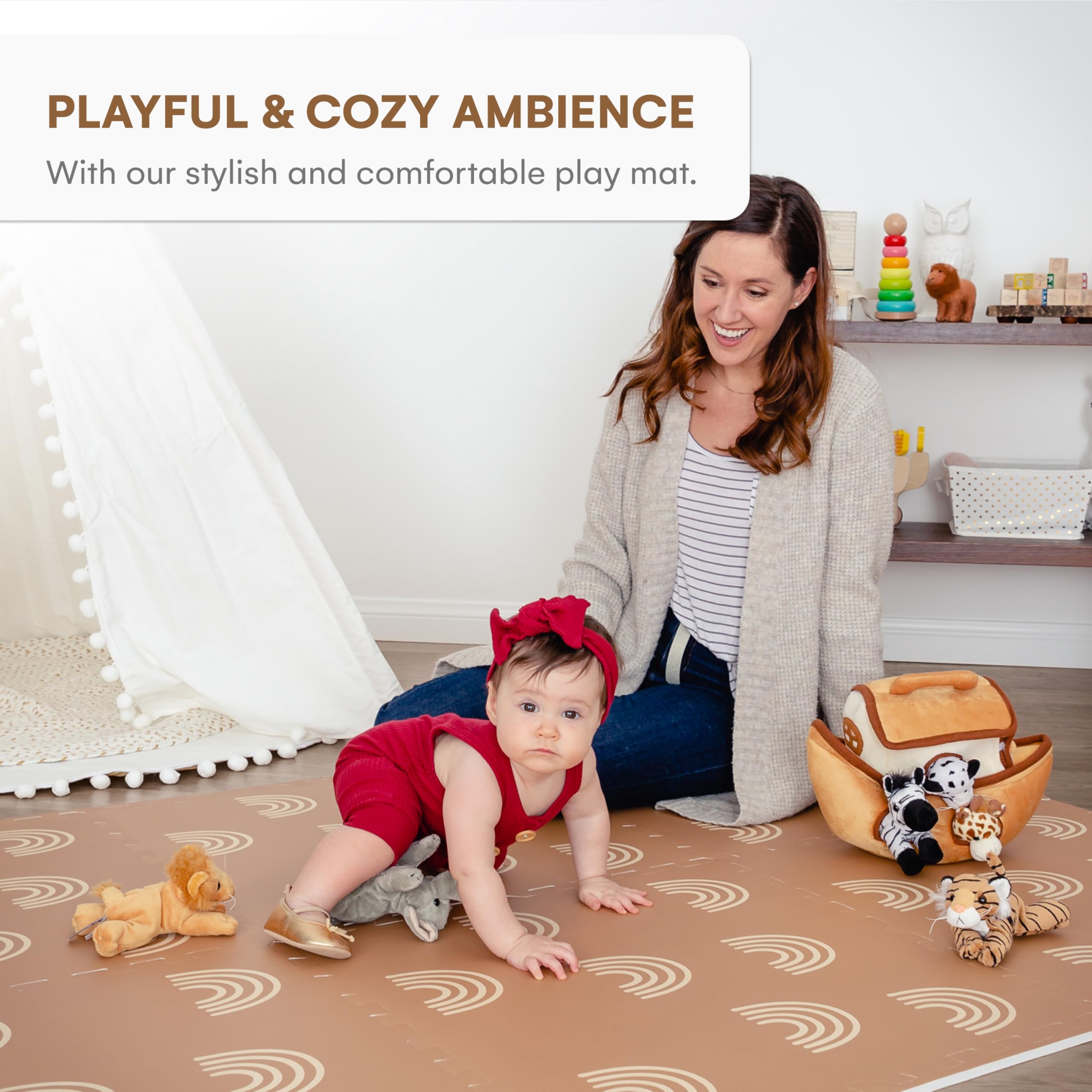 Childlike Behavior play mat close-up of interlocking tiles showing durable, safe cushioning.