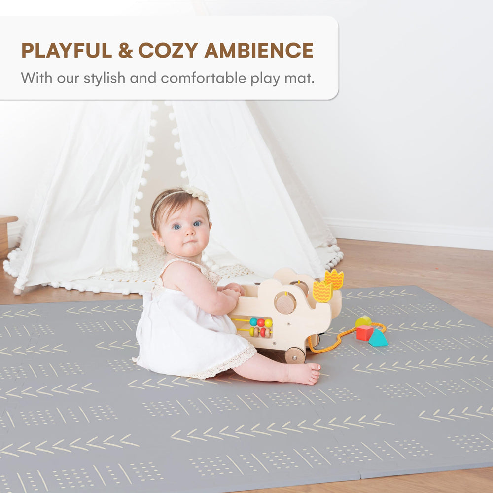 Childlike Behavior tummy-time mat gray supports early movement and supervised play.