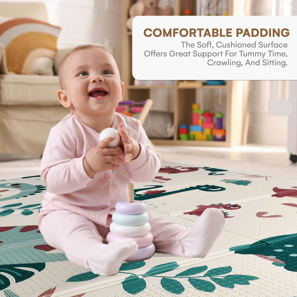 CHILDLIKE BEHAVIOR Baby Play Mat waterproof surface enables quick wipe-clean maintenance.