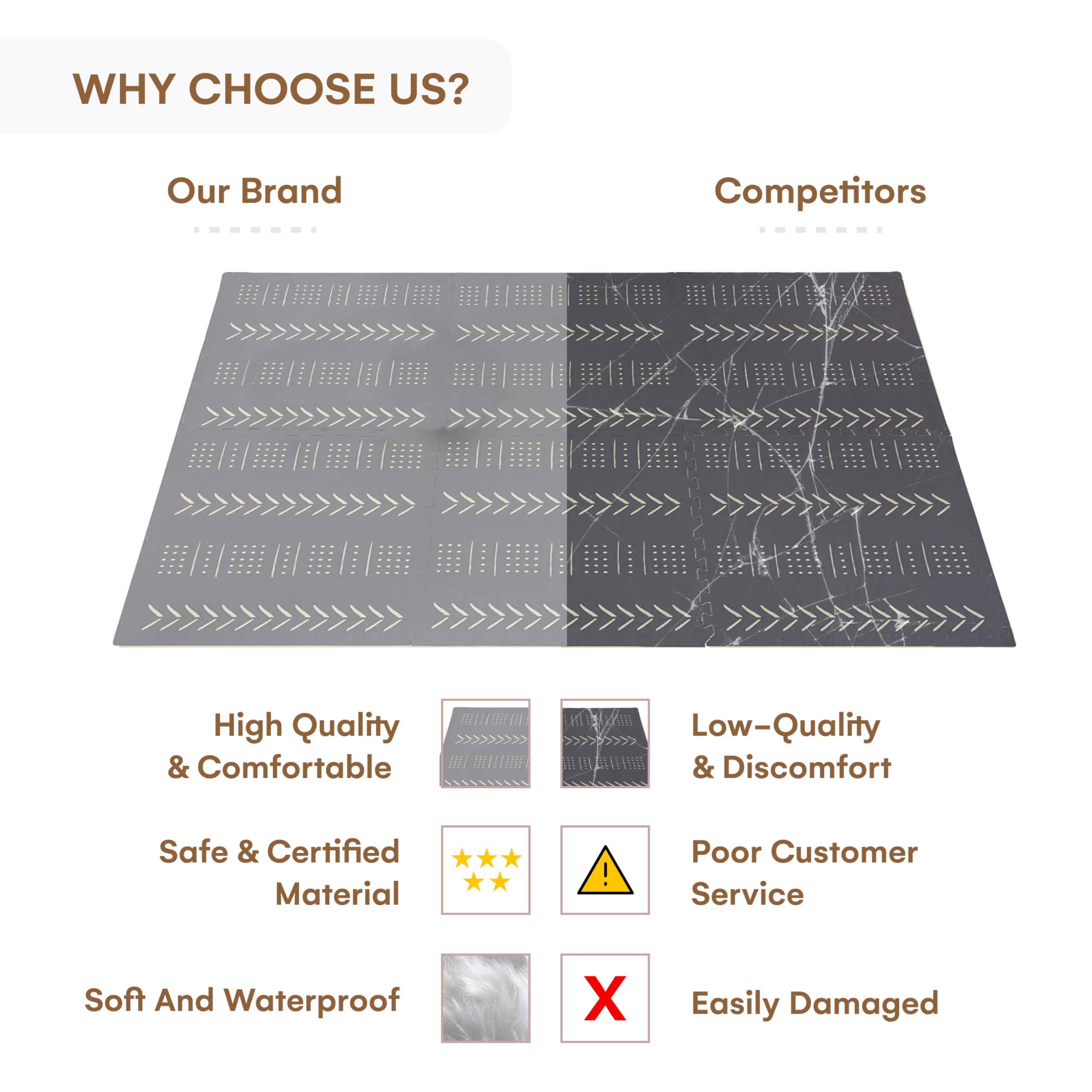 Childlike Behavior baby mat wipe-clean gray for everyday messes.
