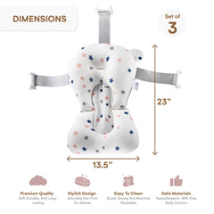 CHILDLIKE BEHAVIOR baby sink bath cushion side view shows cozy, snug cradle.