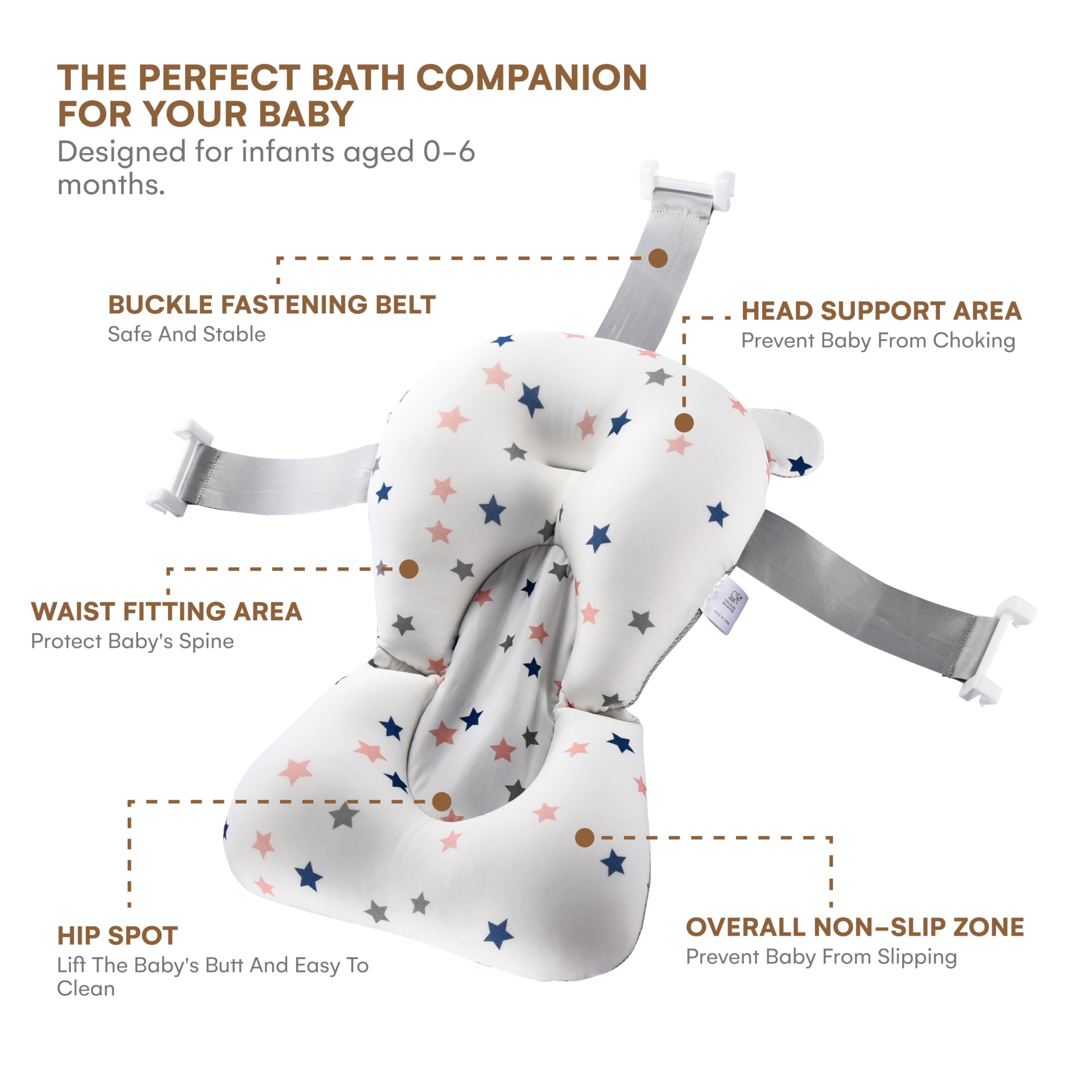 CHILDLIKE BEHAVIOR bath time comfort for infants emphasizes soothing support.