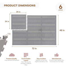 Childlike Behavior interlocking foam tiles gray form expandable play area.