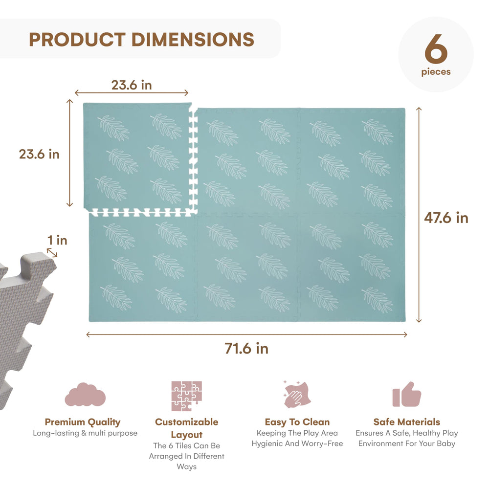 Childlike Behavior leaves 72x48 inch mat creates a large, versatile play area for infants and toddlers.