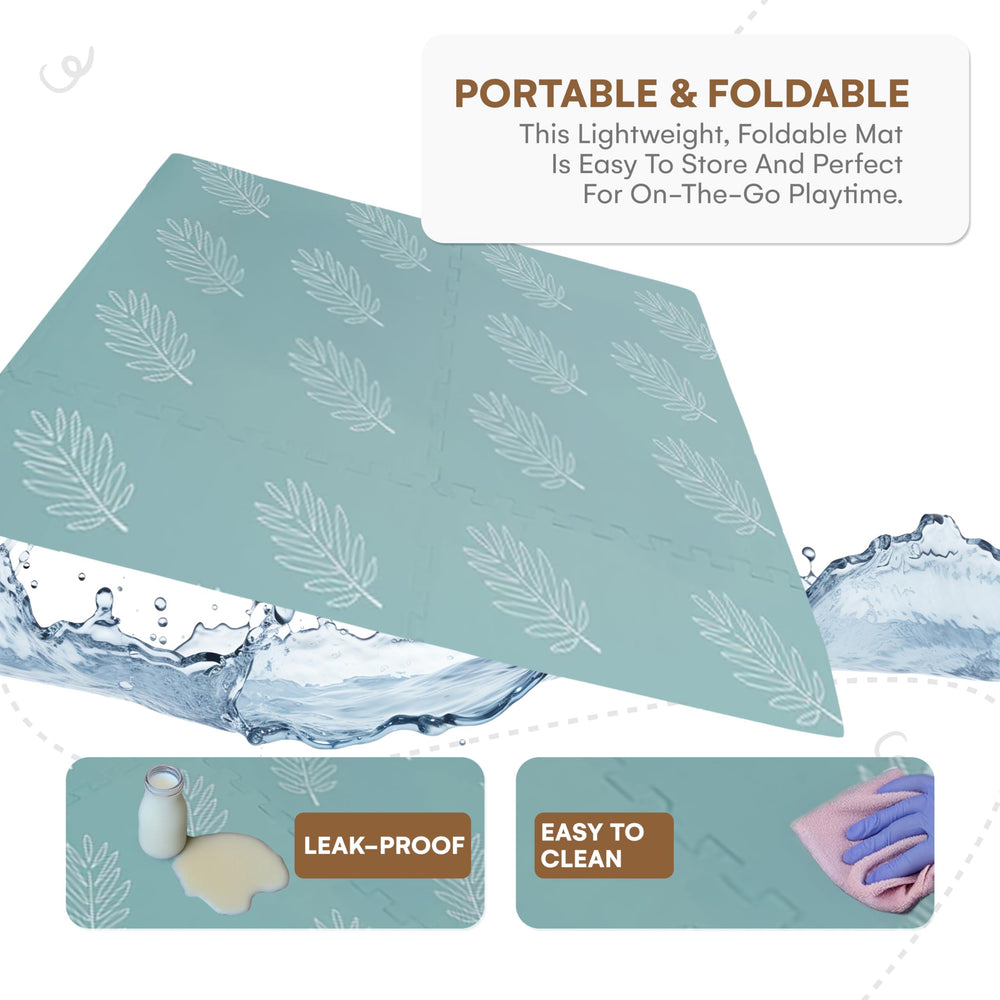 Childlike Behavior leaves waterproof surface of the mat wipes clean quickly after spills.