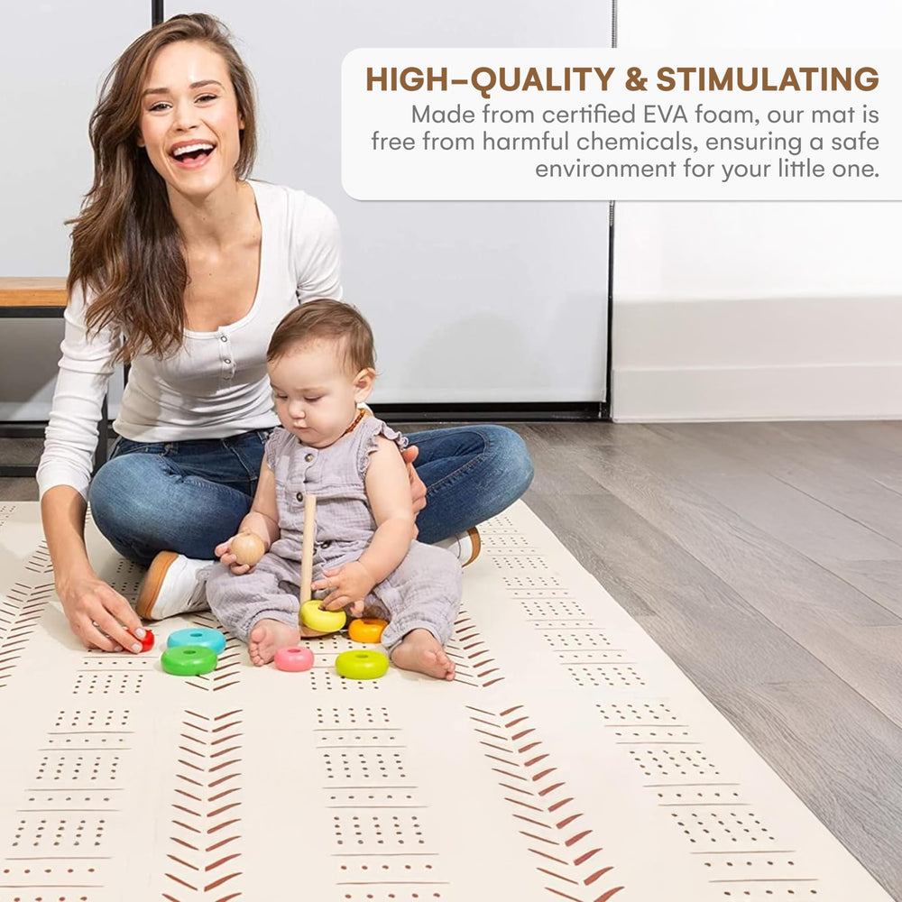 Childlike Behavior XL beige modern design play area blends with home decor.