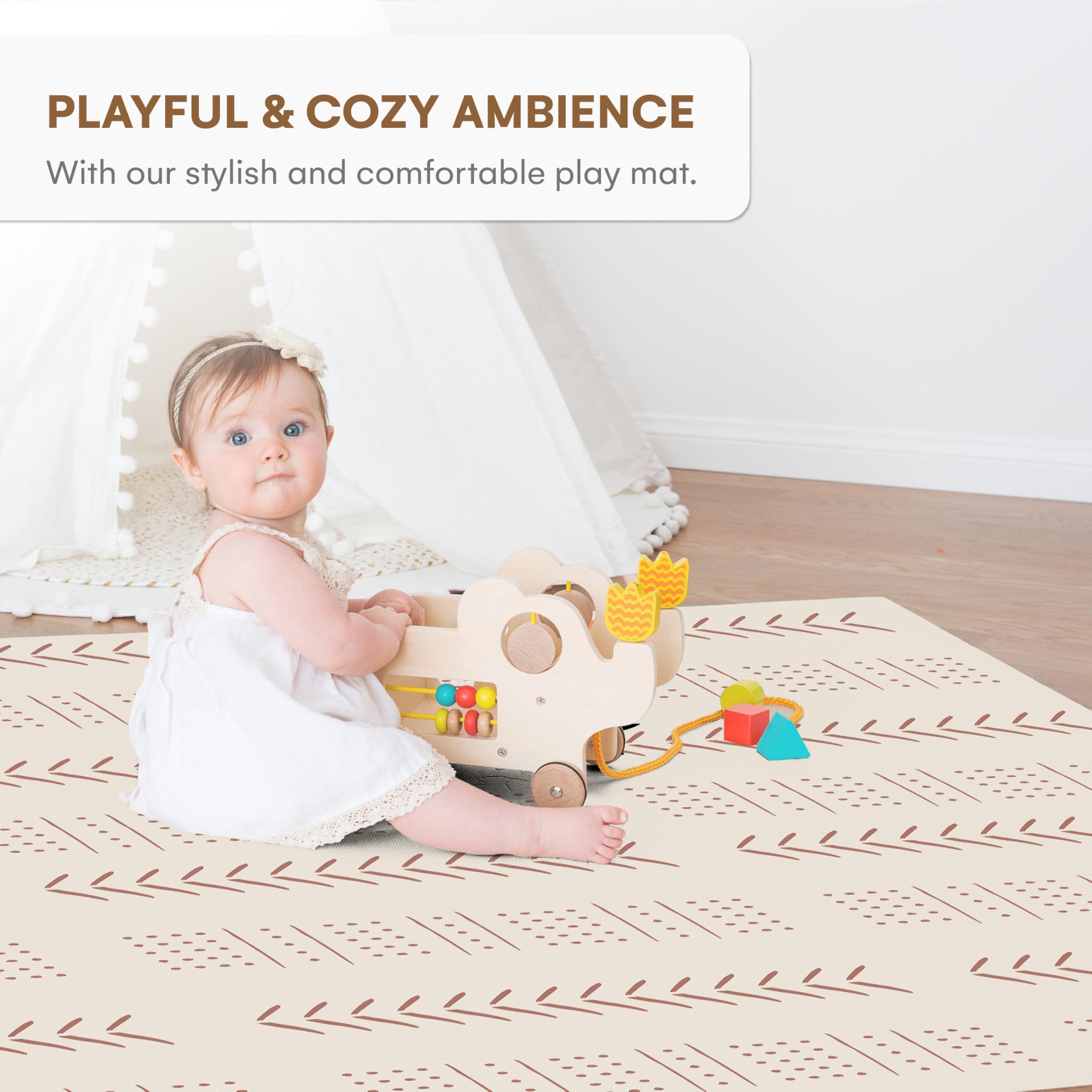 Childlike Behavior XL tummy time mat with soft surface promotes comfortable infant exploration.