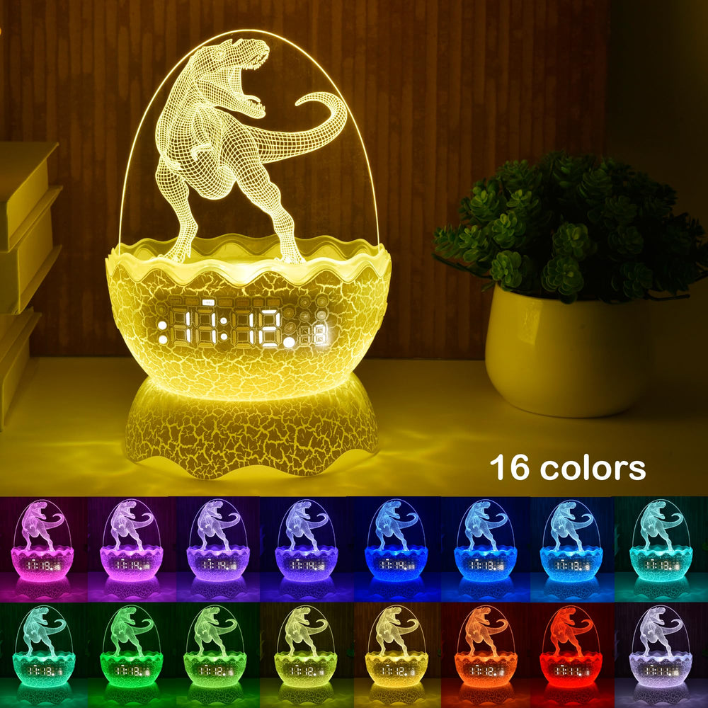 Childrenlive dinosaur egg LED decor light showcasing vibrant RGB lighting choices.