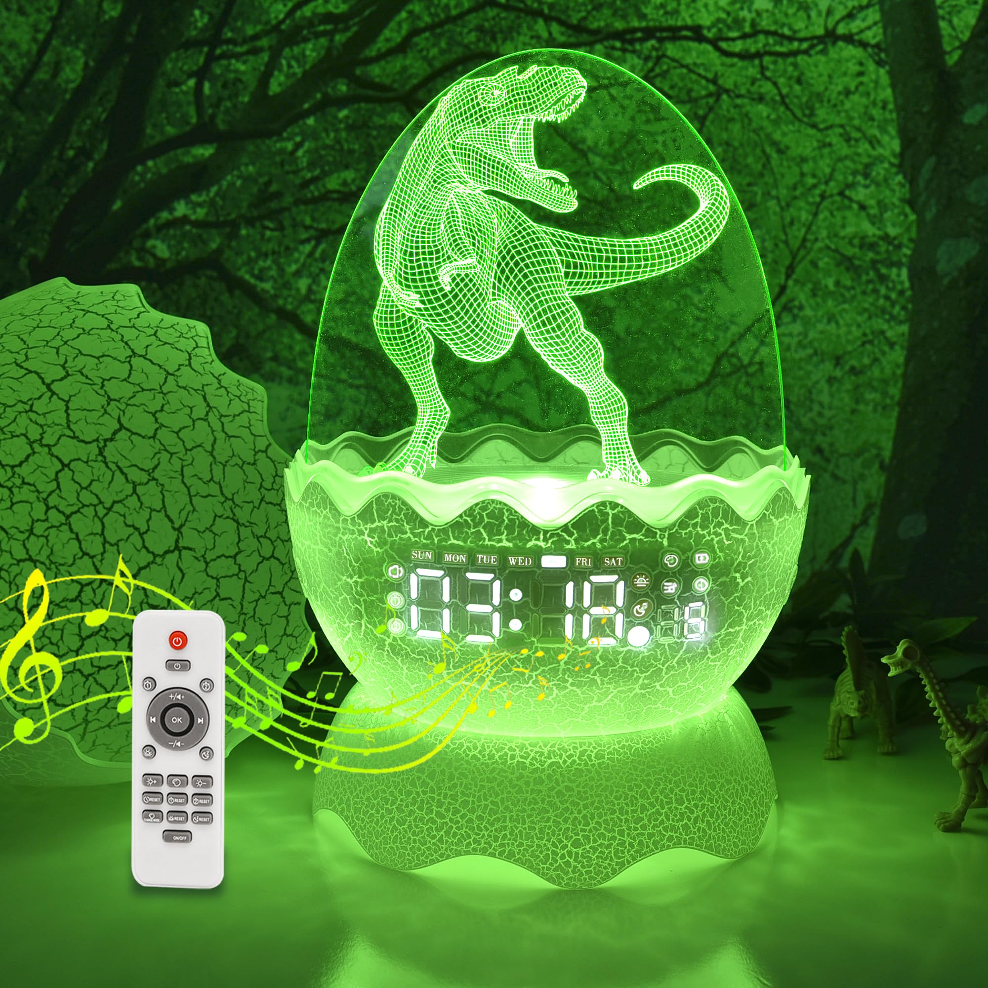 Childrenlive dinosaur egg night light with 16-color LEDs for cozy bedtime ambiance.