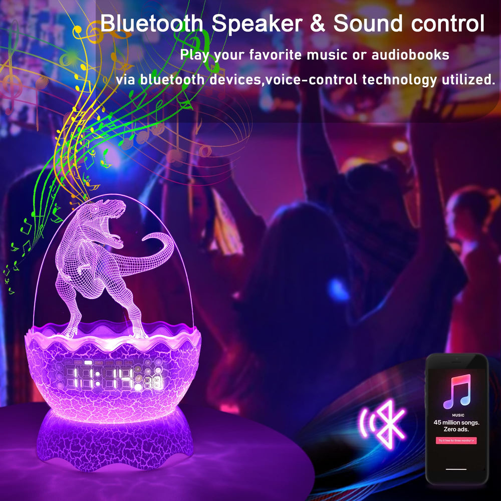 Childrenlive dinosaur egg white-noise options providing soothing ambience at night.
