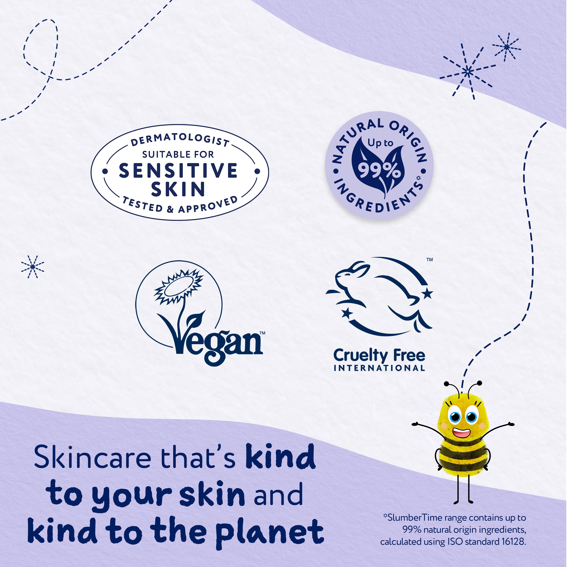 Childs Farm SlumberTime label highlights hydration for up to 12 hours.