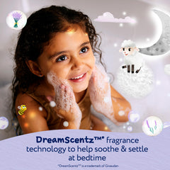 Childs Farm SlumberTime Moon Milk, soothing lavender scent with long-lasting bubbles.