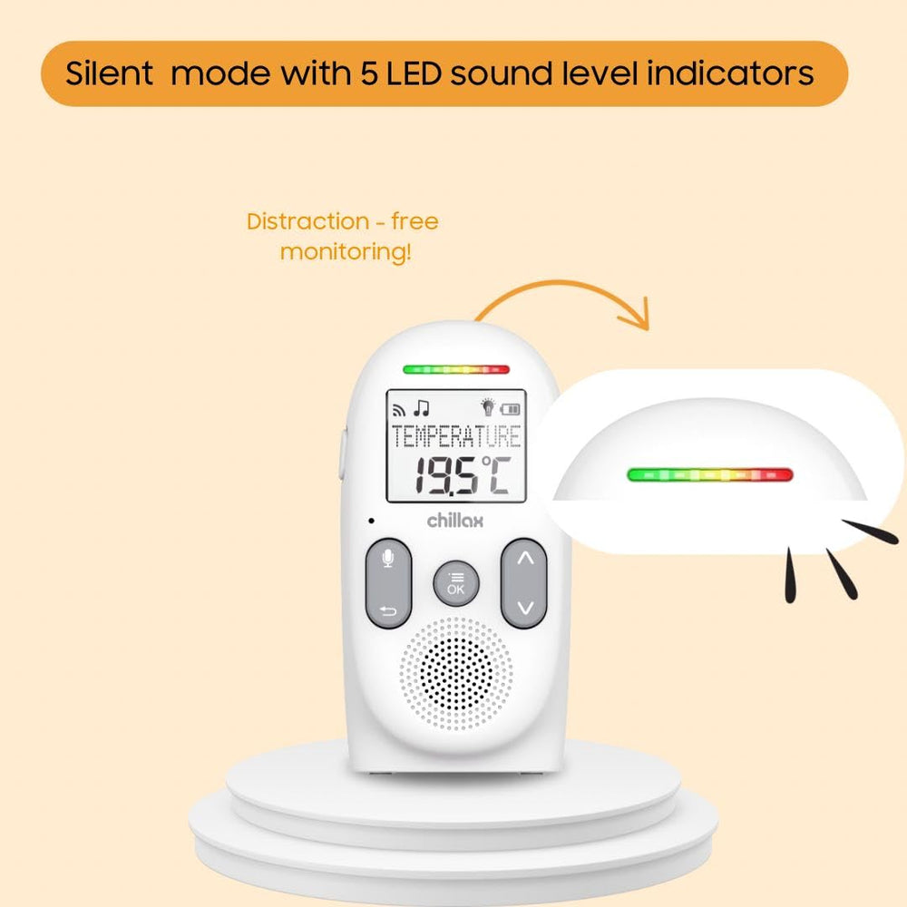 CHILLAX Chillax Baby 360 monitor eco mode saves battery without sacrificing care.
