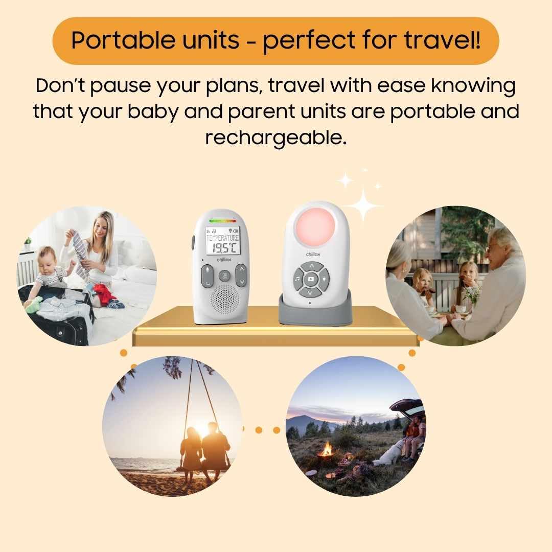 CHILLAX Chillax Baby 360 monitor room temperature sensor helps maintain nursery comfort.