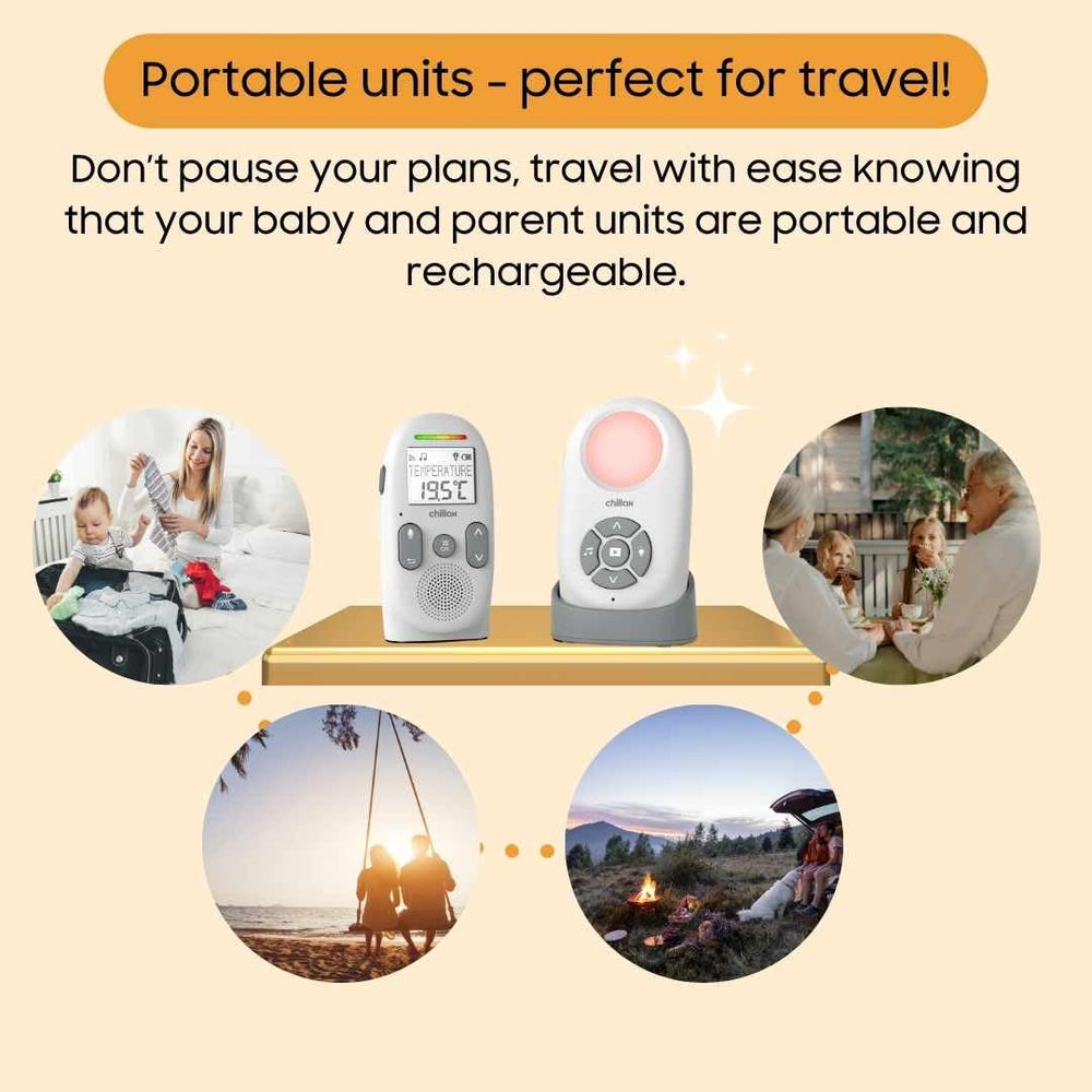 CHILLAX Chillax Baby 360 monitor room temperature sensor helps maintain nursery comfort.