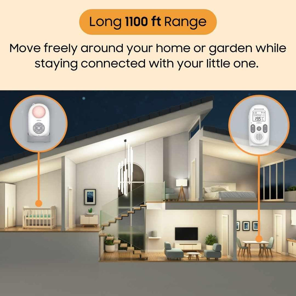 CHILLAX Chillax Baby 360 monitor two-way talk feature enables responsive parent-baby conversations.