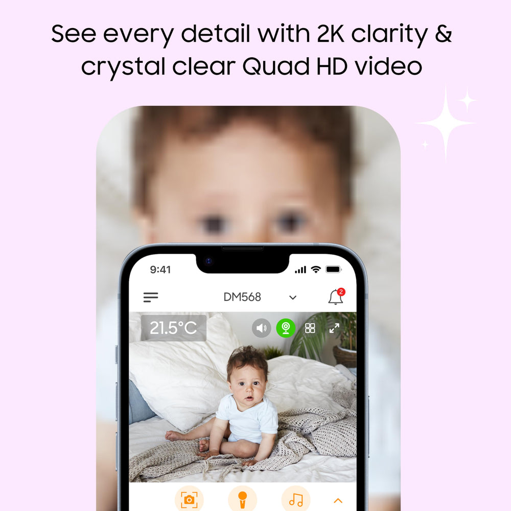 CHILLAX DM568 5-inch parent unit for secure local viewing of baby video
