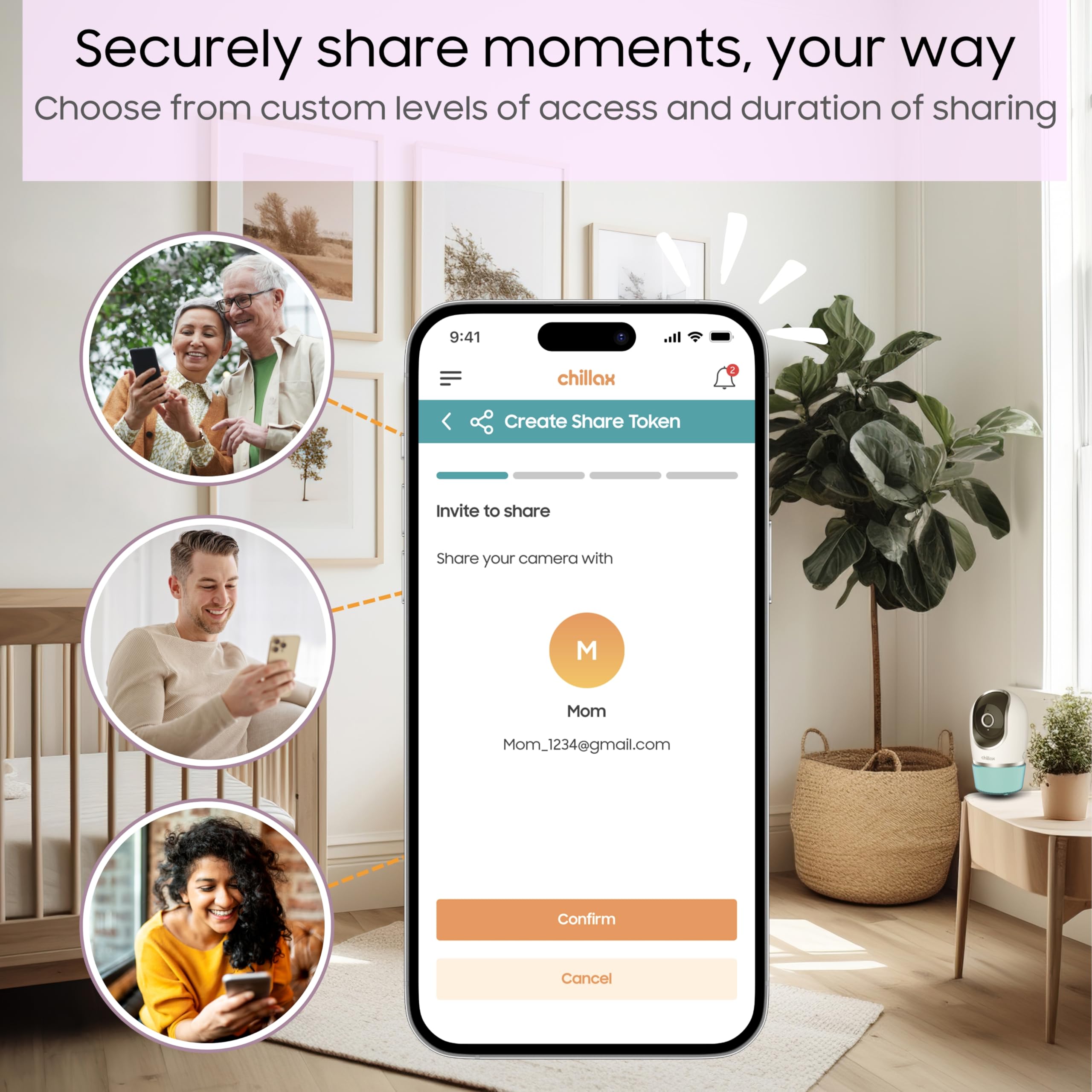 CHILLAX DM568 secure Wi‑Fi viewing option for remote monitoring