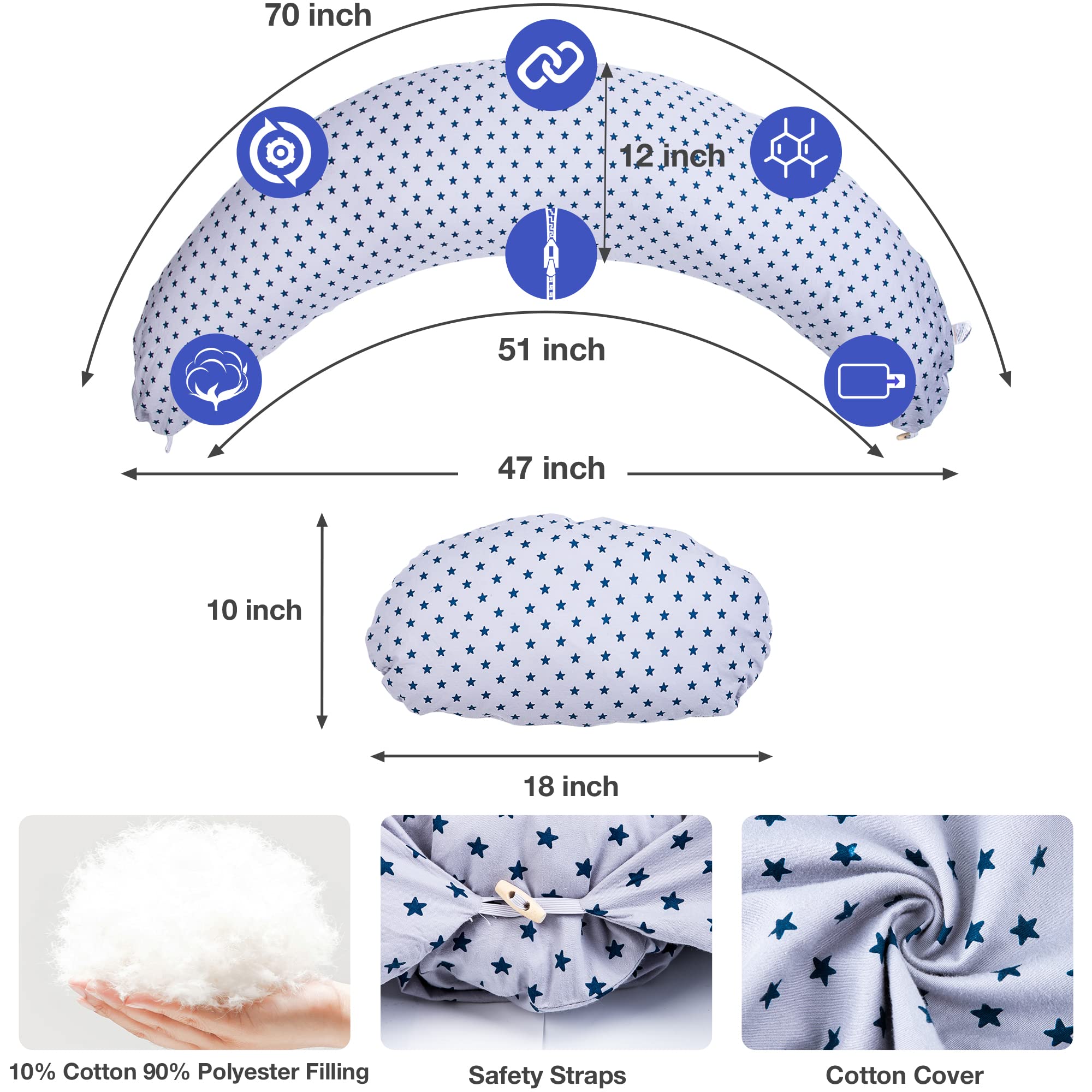 Chilling Home nursing pillow-hidden-zipper-design protects baby's skin during feeding