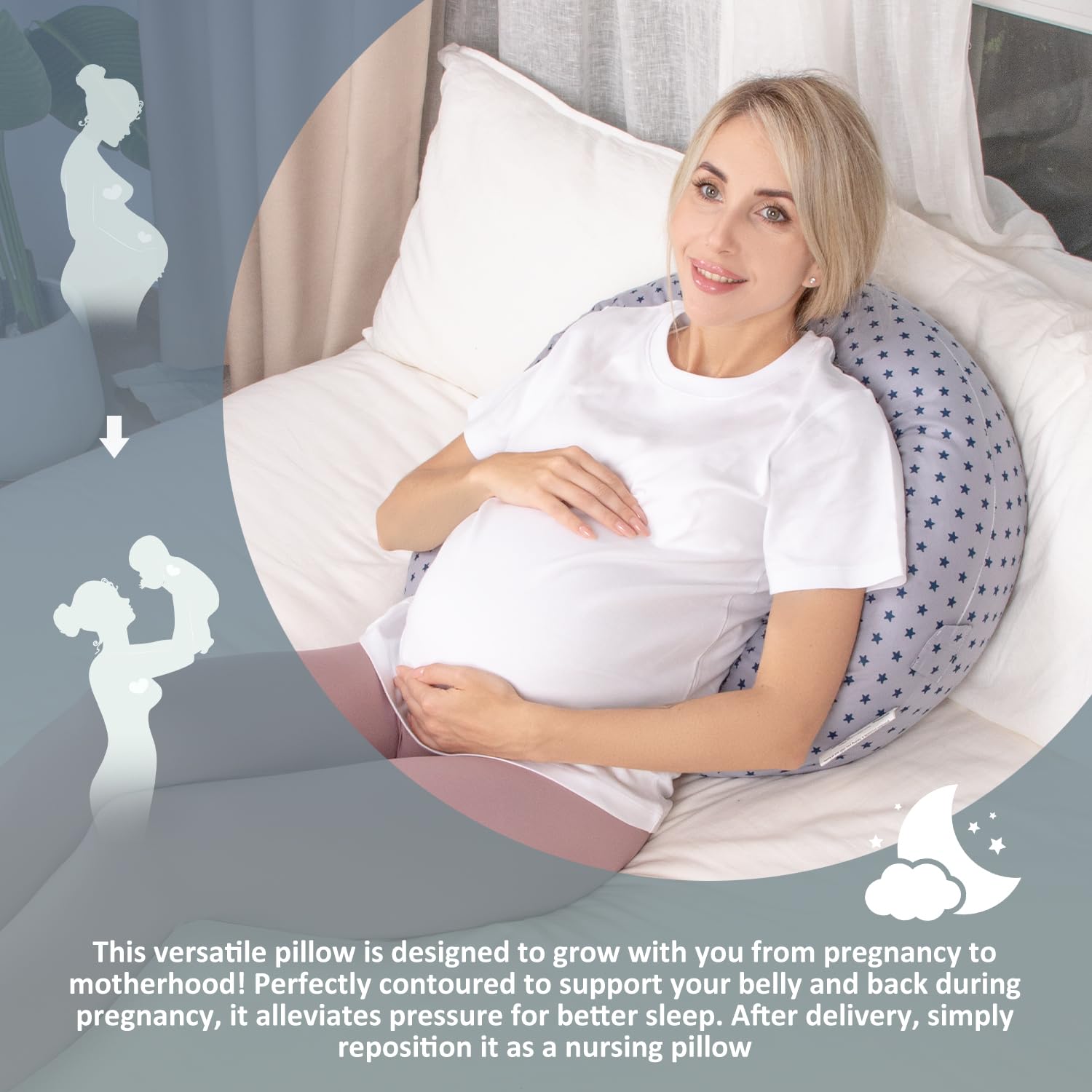 Chilling Home nursing pillow-removable-cover keeps cleaning easy with a safe hidden zipper
