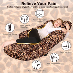 Chilling Home 58-inch length shows full-body comfort for pregnancy sleep and back support.