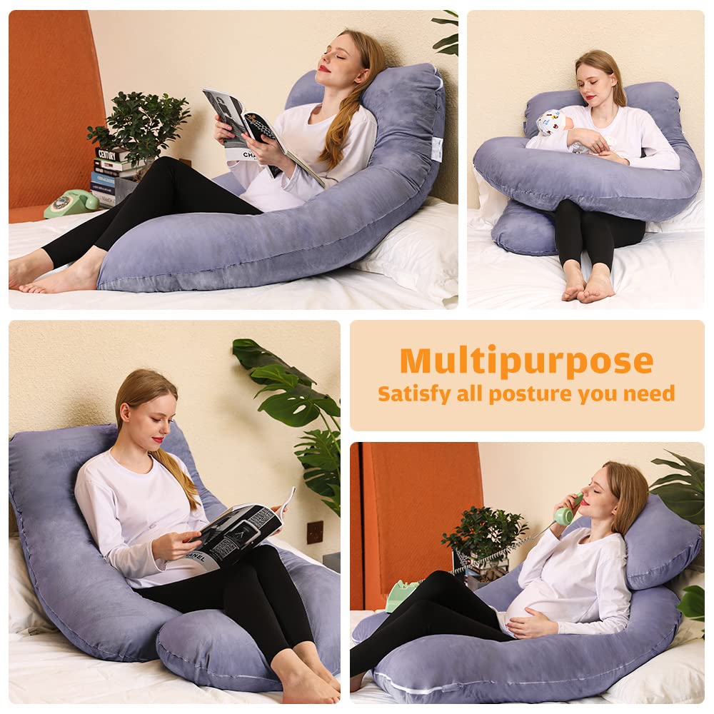 Chilling Home 58-inch U-shape shown providing full-body alignment support.