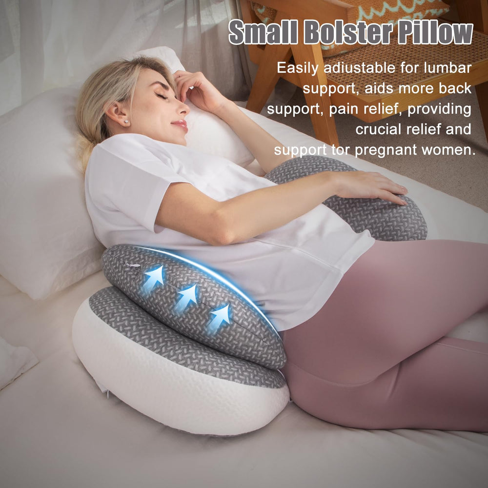Chilling Home pregnancy pillow adjustable-distance shows flexible fit for growing belly.
