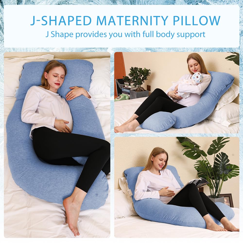Chilling Home pregnancy pillow on bed delivering bedside comfort during rest.