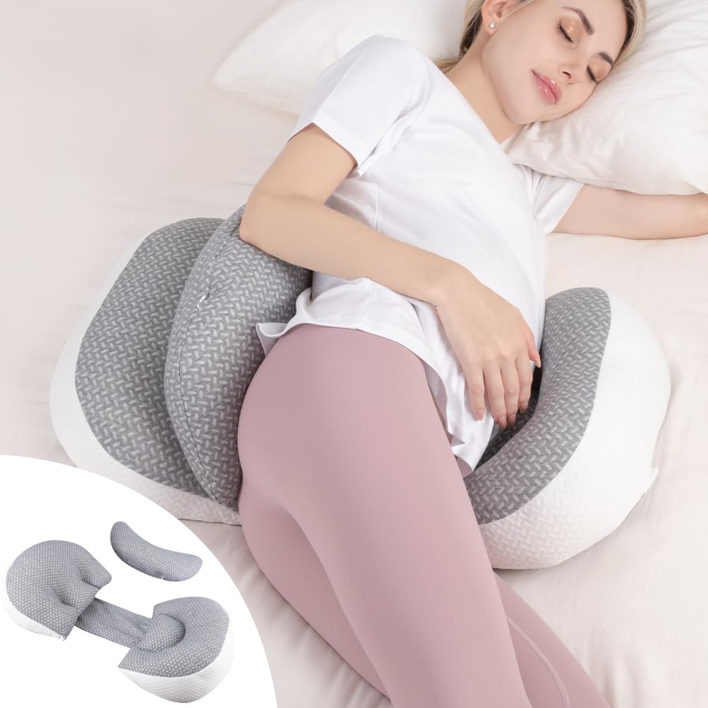 Chilling Home pregnancy pillow full-body view showing belly and back support.