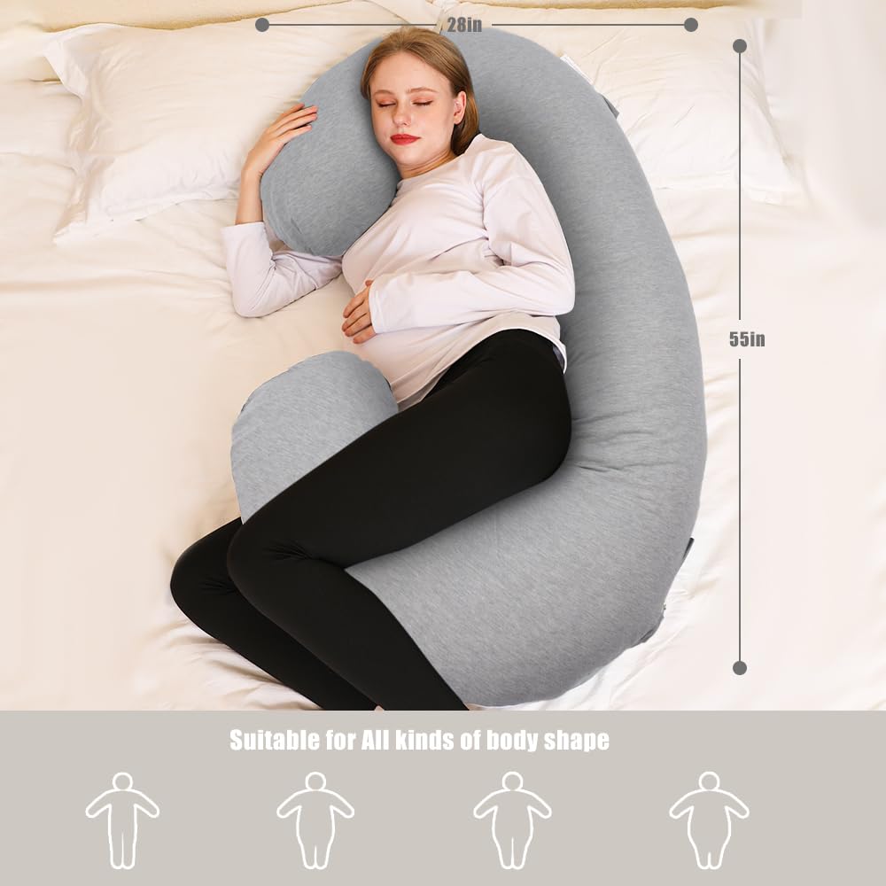 Chilling Home Pregnancy Pillow gray color adds a calm, modern touch to any nursery.