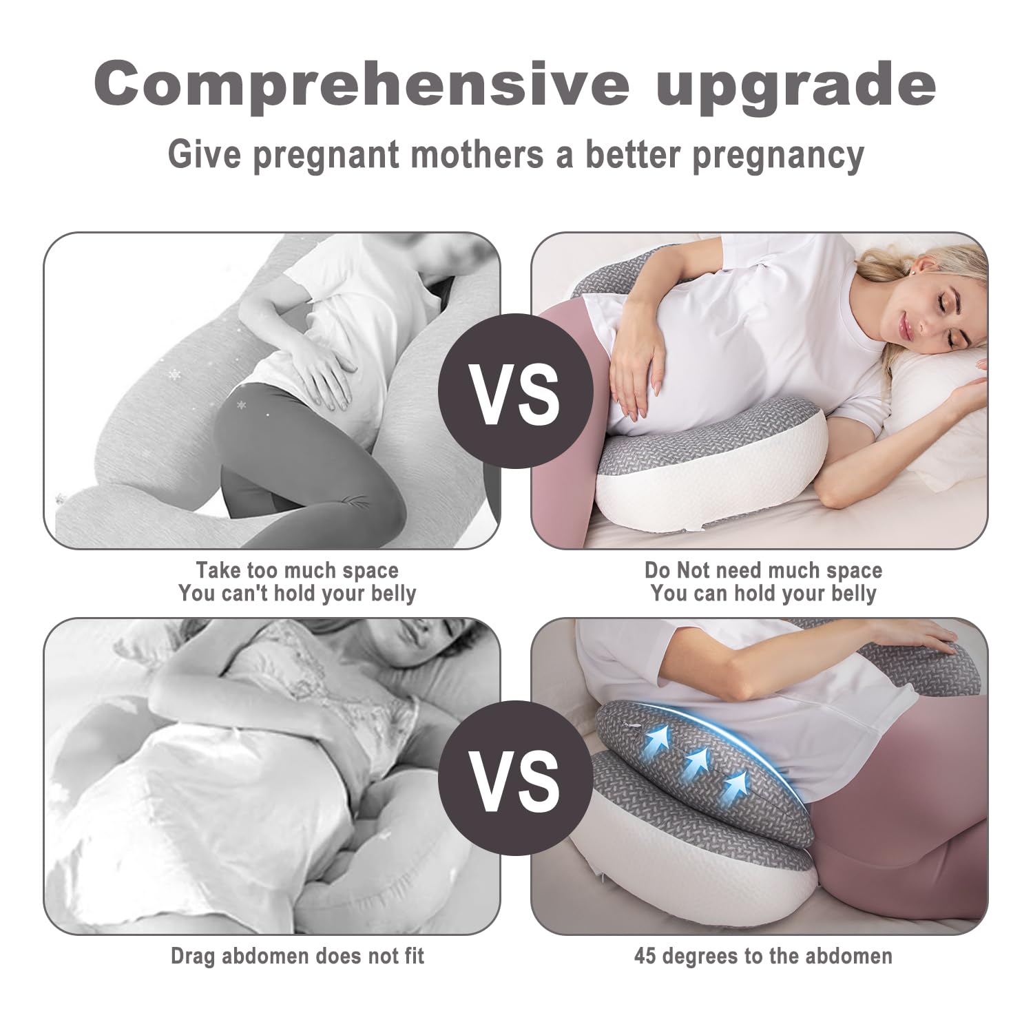 Chilling Home pregnancy pillow-small-auxiliary-pillow demonstrates extra support and angle adjustment.