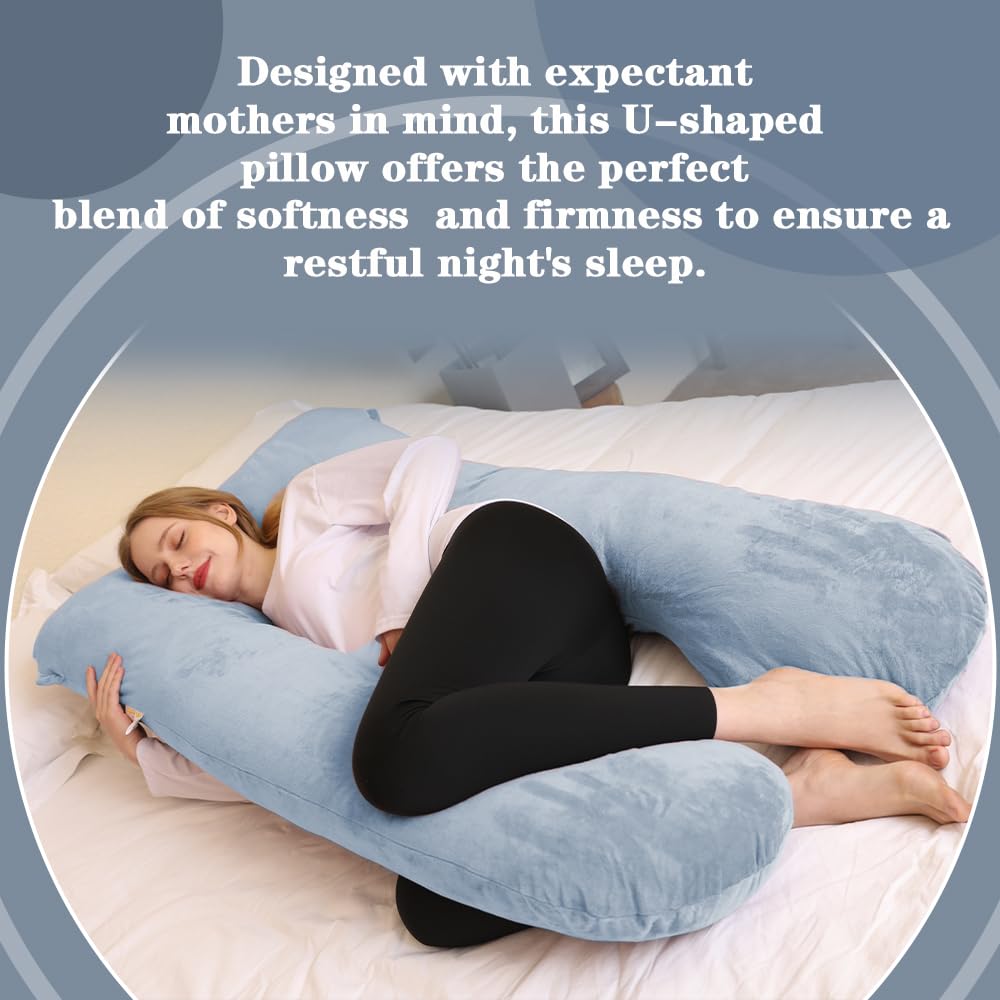 Chilling Home full-length U-shaped pillow supports back and hips for comfortable sleep.