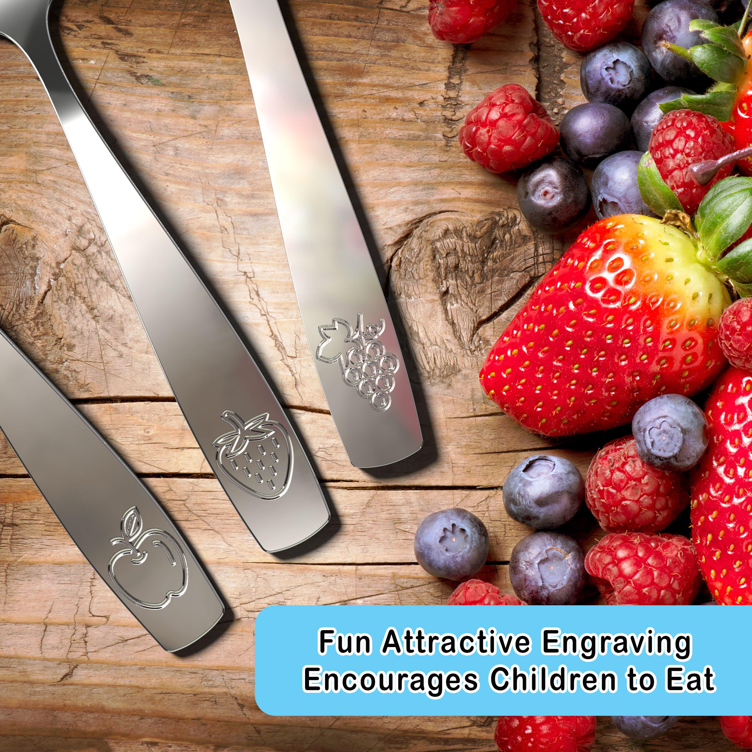 CHILLOUT LIFE fruit-themed engravings on spoons and forks for playful meals