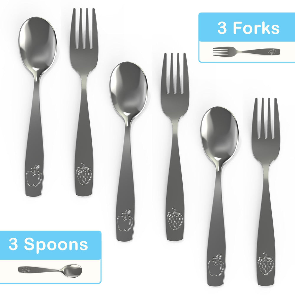 CHILLOUT LIFE kids forks with rounded tines for safe self-feeding.