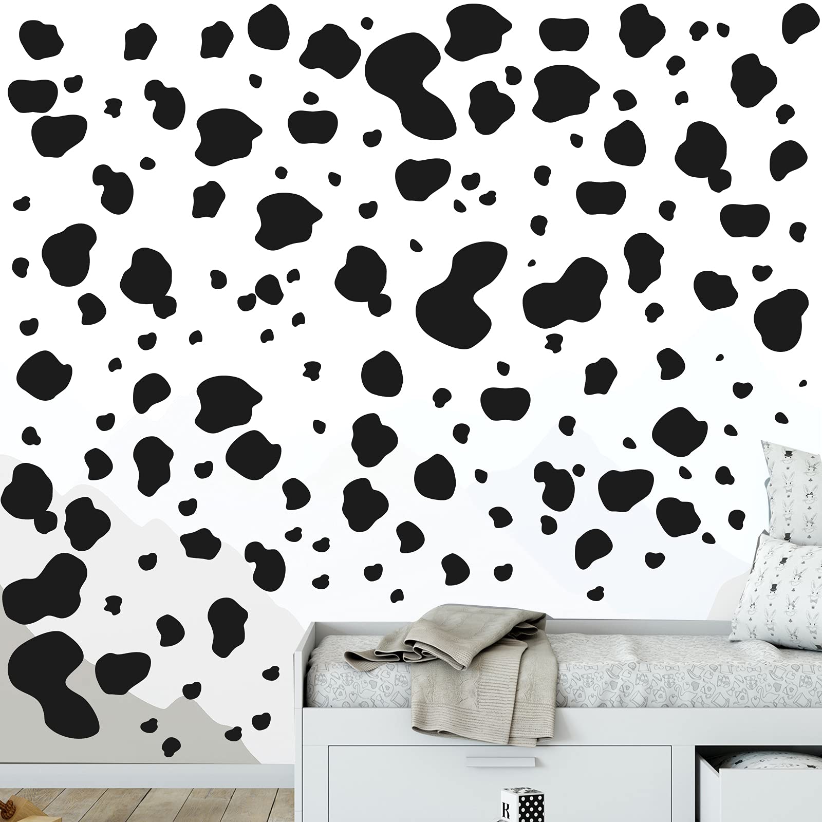 Chinco 184 pcs cow print stickers pack ready for quick wall décor in nursery