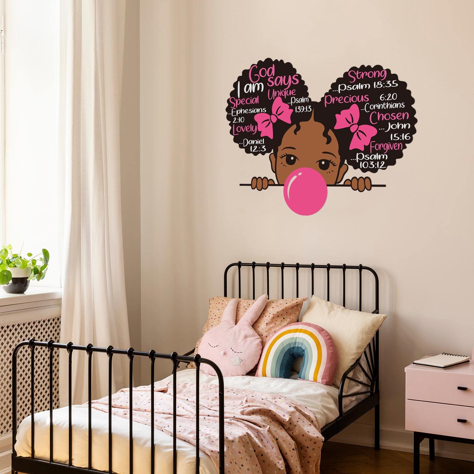 Chinco inspirational wall decal with bright pink colors for playroom energy
