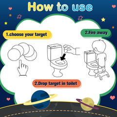 Chinco colorful potty targets spark focus and make bathroom time fun.