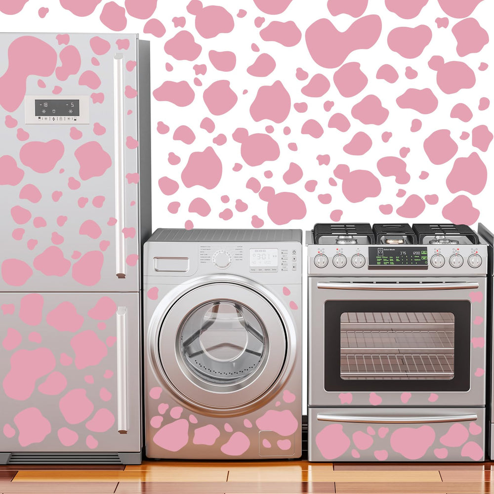 Chinco pink cow-print varied-size stickers for flexible layouts