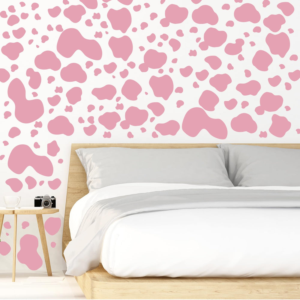 Chinco pink cow-print wall demo on clean wall surface