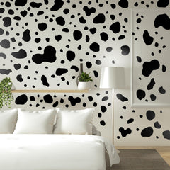 Chinco cow print stickers sheet closeup 2 showing bold print and edge quality