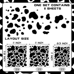 Chinco cow wall decal assembly view demonstrates flexible sizing options