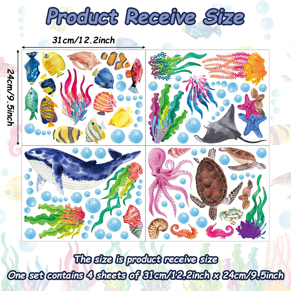 Chinco undersea decals with seaweed and coral create a colorful wall accent.