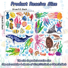 Chinco undersea decals with seaweed and coral create a colorful wall accent.