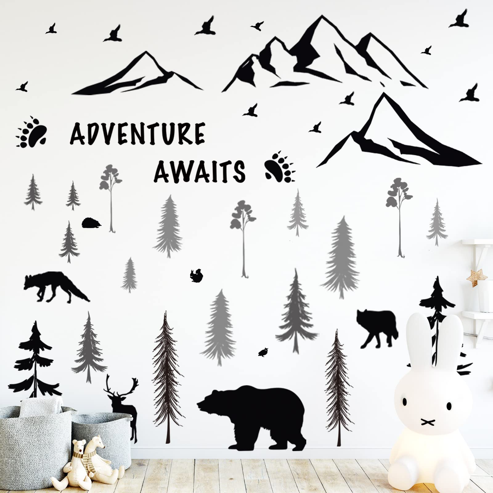 Chinco woodland animals wall stickers for versatile room decor