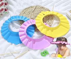 Chinshwehaw baby-safe shampoo cap pink front view protects eyes during bath time