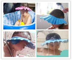 Chinshwehaw baby-safe shampoo cap pink side view blocks water from reaching the face
