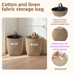 Chinshwehaw double-layer cotton-linen material highlights durable, breathable fabric for long-lasting organization.