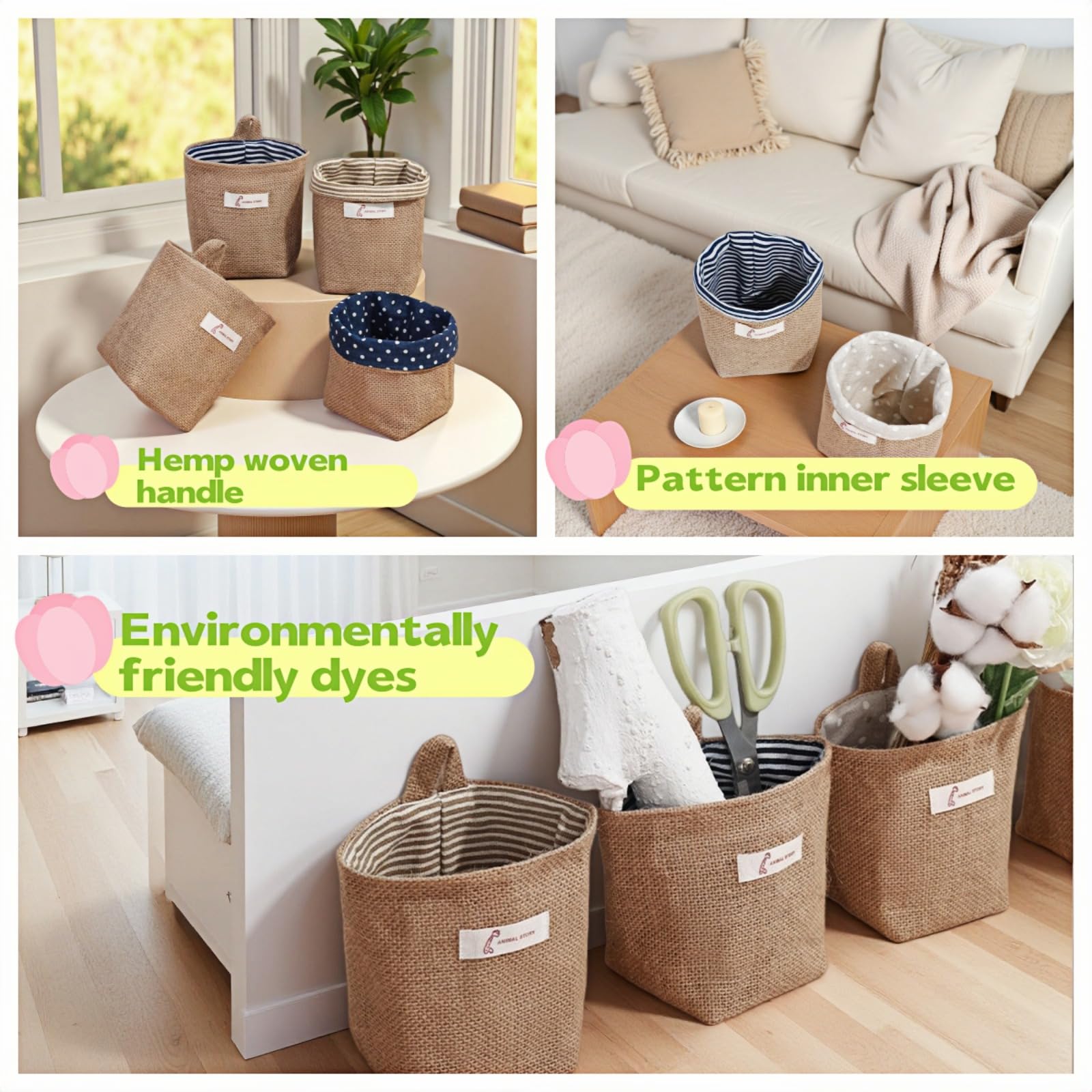 Chinshwehaw sturdy hemp handles anti-slip backing keep organizer steadier when loaded.