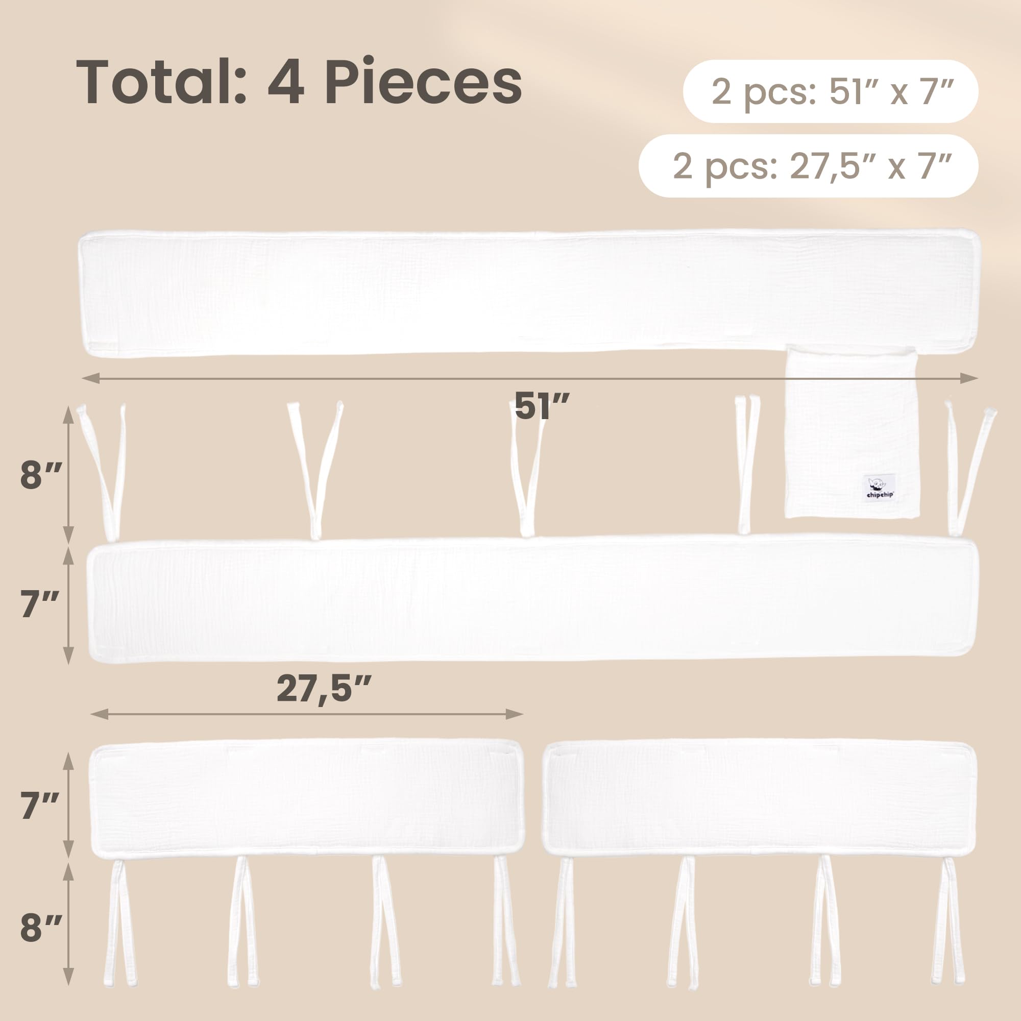 ChipChip cotton muslin long panel pocket detail shows pocket storage for small items.